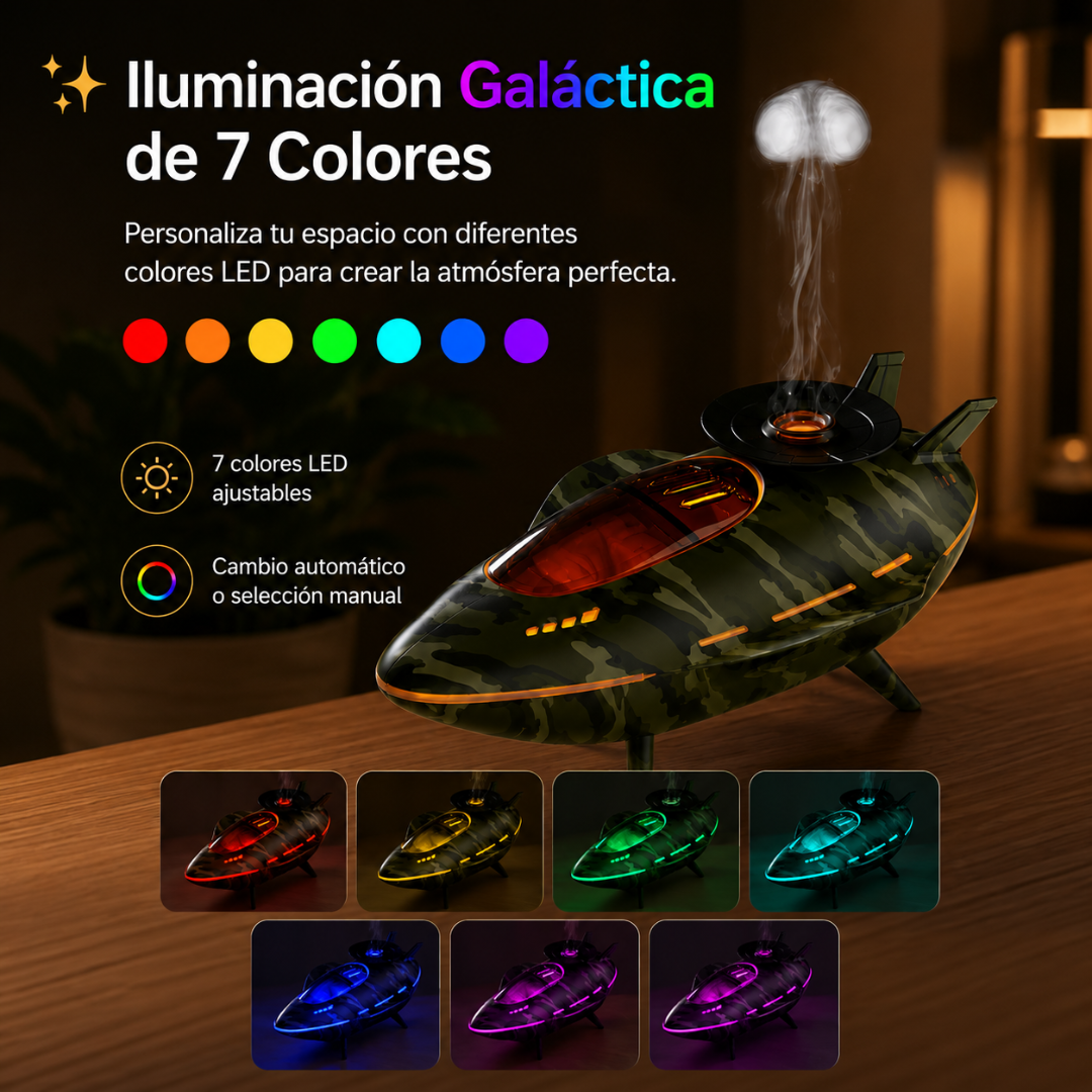 Humidificador Espacial LED con Efecto Nebulosa